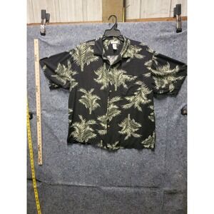 Breakwater Black/Green Ferns 100% Rayon‎ Short Sleeve Size XL